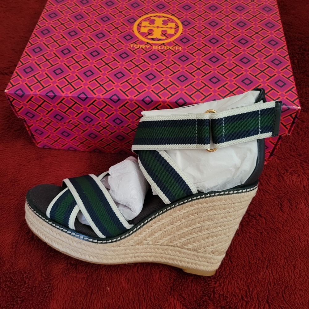 Tory Burch Frieda Espadrille Wedge Sandal Size 7